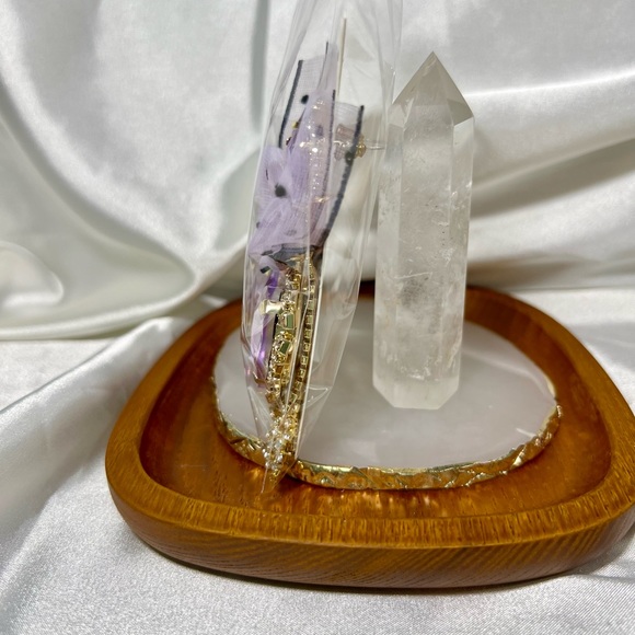 Bold Purple Heart Drop Earrings - Picture 2 of 4